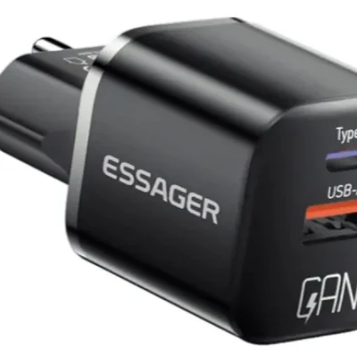 Carregador Turbo 20W GaN USB-C + USB-A com Cabo – Carregamento Rápido motorola Samsung Xiaomi