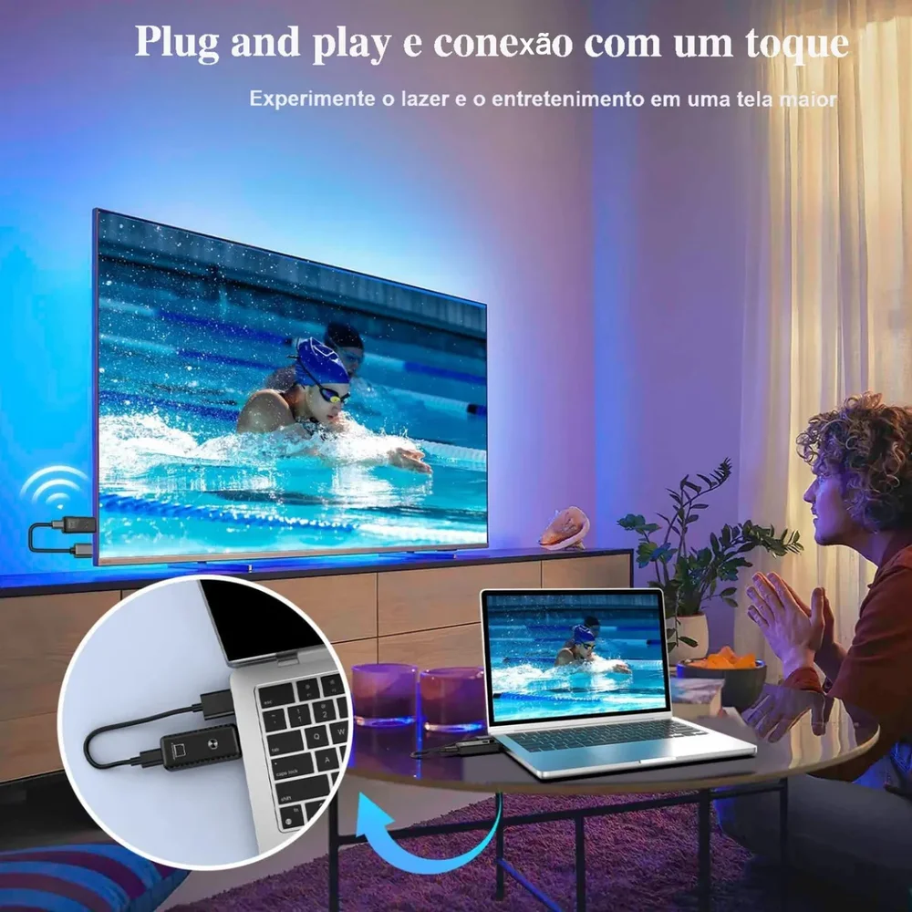 Imagem 2 de 4 do produto Transmissor De Sinal HDMI Sem Fio Fullhd 1080p 30 Metros Att