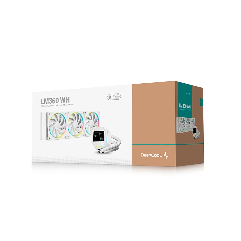 Imagem 5 de 5 do produto Water Cooler Deepcool Lm360 ARGB Com Tela Ips Branco