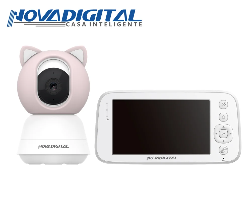 Imagem 2 de 5 do produto Babá Eletrônica Wi-fi Smart Baby Camera Com Tela 5" Nova Digital Cs-baby-rosa
