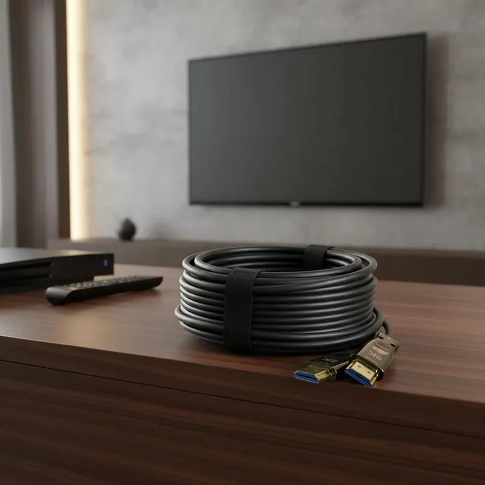 Imagem 5 de 5 do produto Cabo HDMI 8k Fibra Óptica Versão 2.1 De 100 Metros Tv Pc Projetor