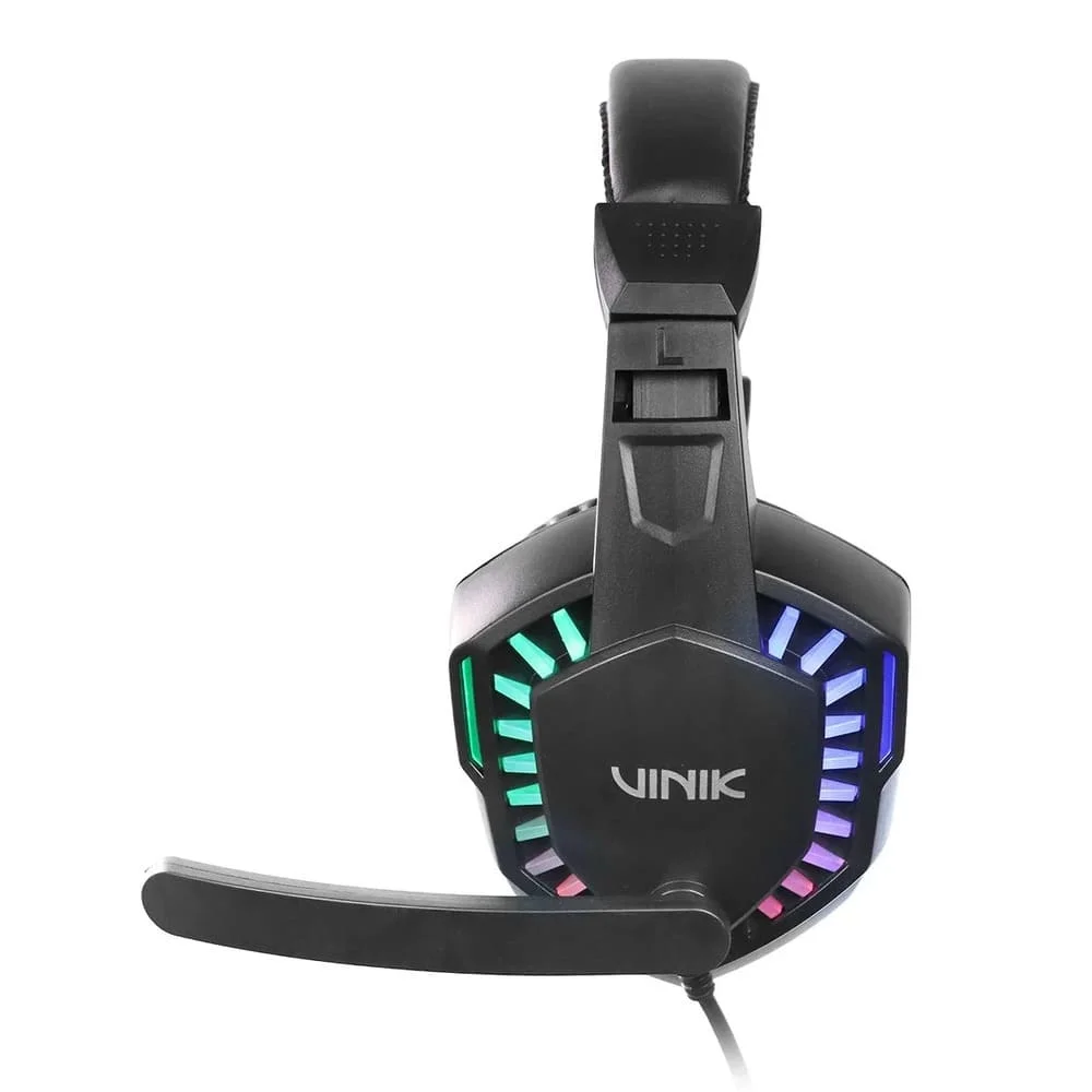Imagem 4 de 5 do produto Fone De Ouvido Headset Gamer Vinik Guardian - Preto - LED Rainbow - Vkhsggdp