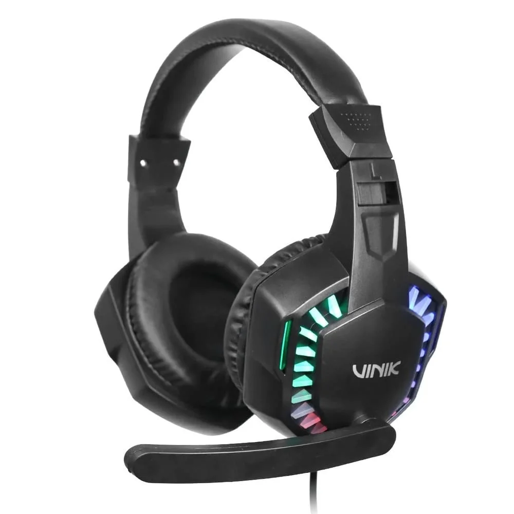Imagem 5 de 5 do produto Fone De Ouvido Headset Gamer Vinik Guardian - Preto - LED Rainbow - Vkhsggdp