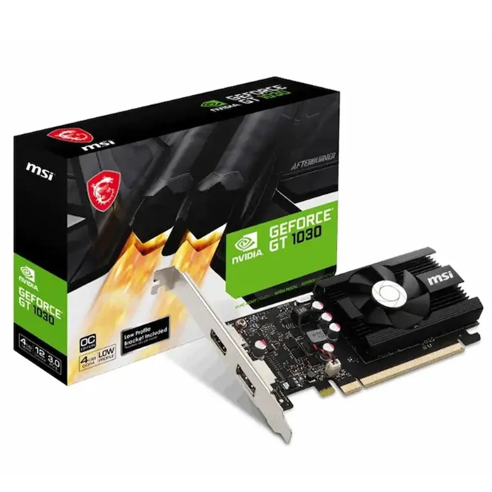 Placa De Vídeo Msi Nvidia Geforce Gt 1030 4gd4 Lp Oc, 4gb, GDDR4, 64 Bits, 912-v812-001 Placa De Vídeo Msi Nvidia Geforce Gt 1030 4gd4 Lp Oc, 4gb, GDDR4, 64 Bits, 912-v812-001
