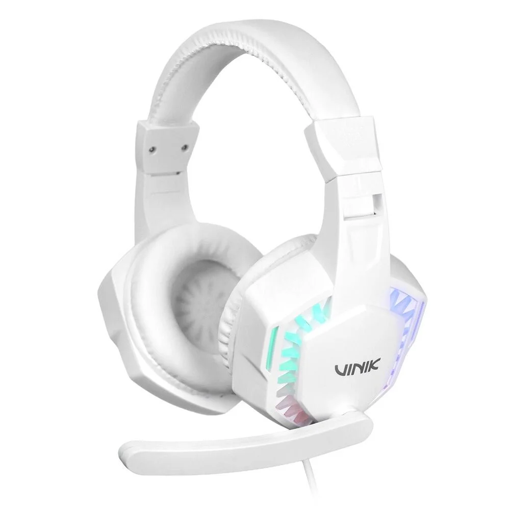 Imagem 3 de 5 do produto Fone De Ouvido Headset Gamer Vinik Guardian - Branco - LED Rainbow - Vkhsggdb