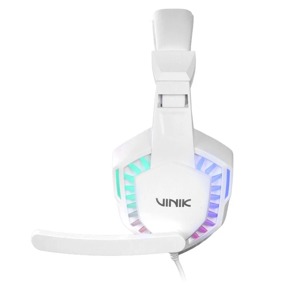 Imagem 5 de 5 do produto Fone De Ouvido Headset Gamer Vinik Guardian - Branco - LED Rainbow - Vkhsggdb