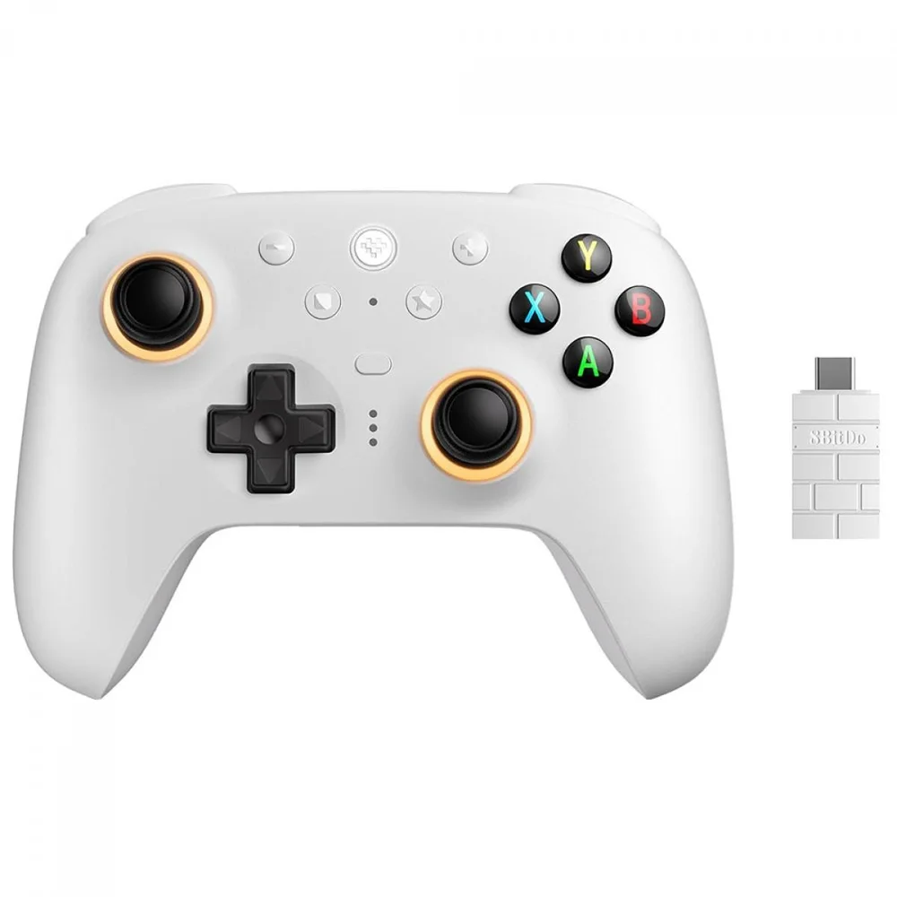 Imagem 2 de 5 do produto Controle Gamer 8bitdo Ultimate 2, RGB, Wireless, Bluetooth, WINDOWS/android/ios, Hall Effect, Branco, 81he01