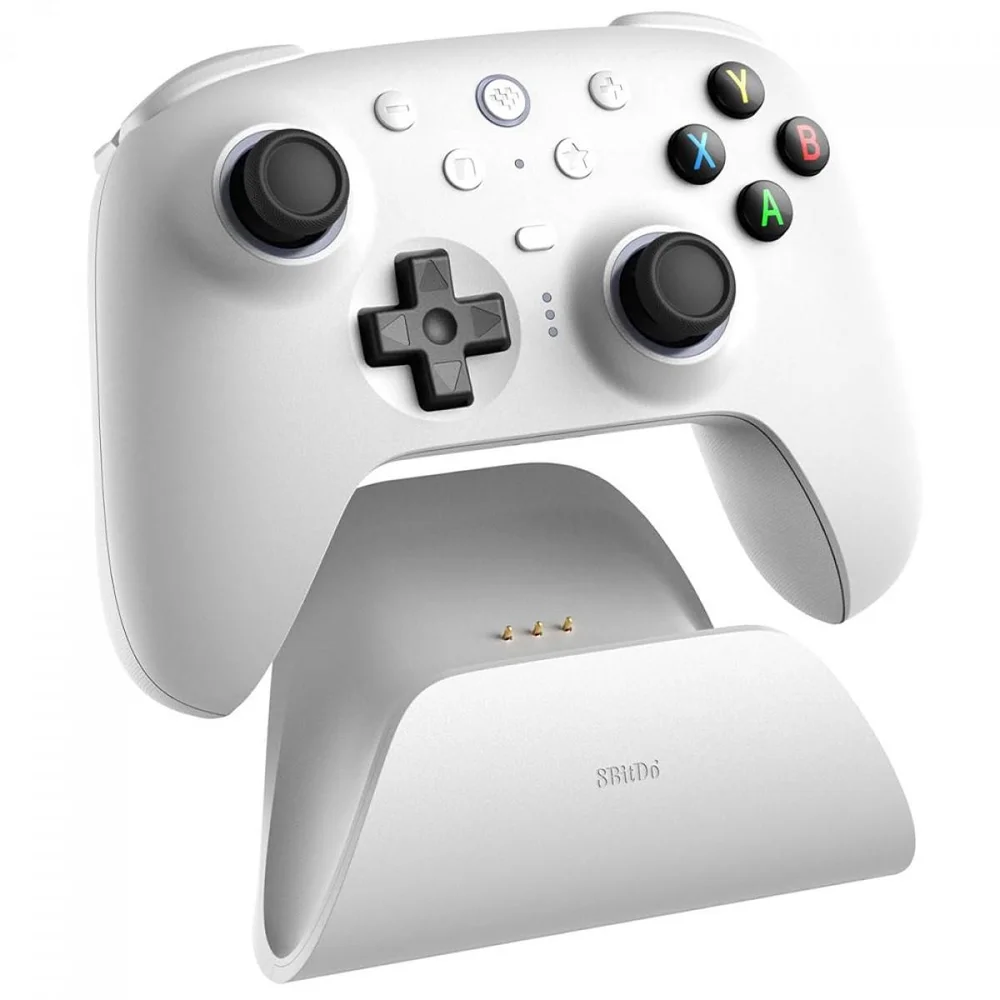 Imagem 3 de 5 do produto Controle Gamer 8bitdo Ultimate 2, RGB, Wireless, Bluetooth, WINDOWS/android/ios, Hall Effect, Branco, 81he01