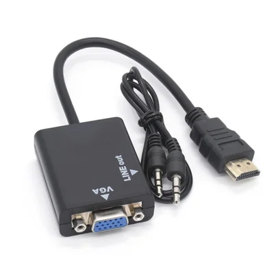 Cabo Adapt Conversor HDMI Para Vga Com Saída P2 De Áudio
