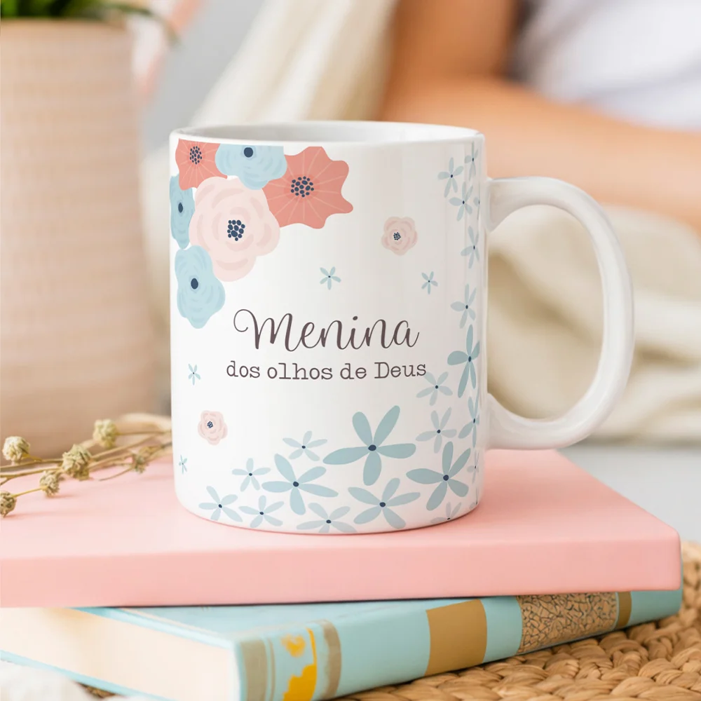 Imagem 2 de 5 do produto Caneca Fé - Menina Dos Olhos De Deus - 325ml