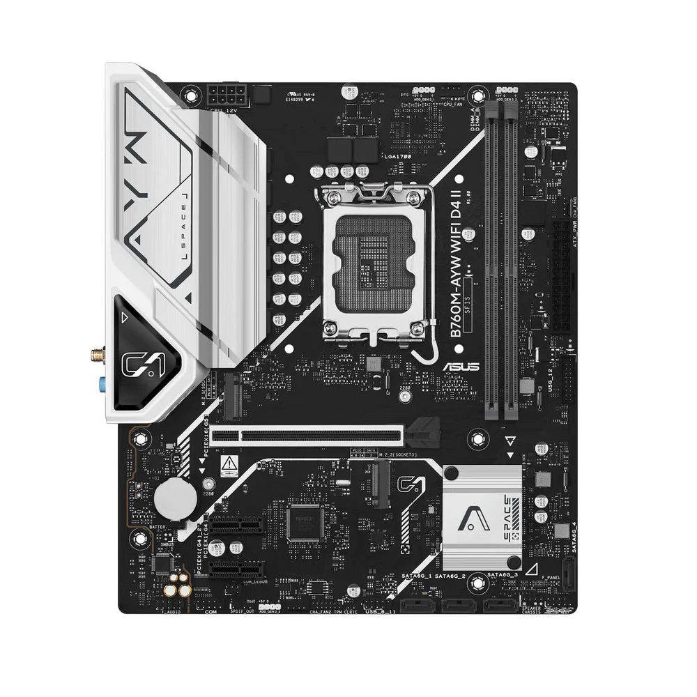Placa Mãe Asus B760m‑ayw Wifi D4 Ii Ddr4 Matx Wifi 6 PCie 5 4