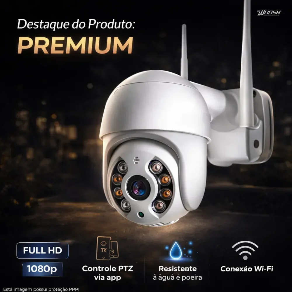 Imagem 4 de 4 do produto Câmera Externa Wifi Ip Prova D'água Infravermelho Bivolt Cor Branco