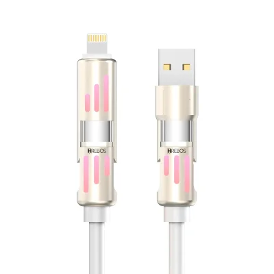 Cabo 4 Em 1 Hrebos Cb-801 Mechanical LED 60w Branco 1.2m