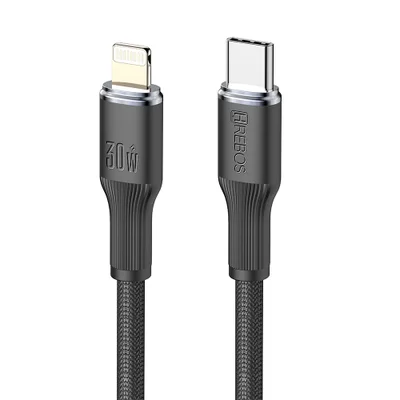 Cabo Turbo Hrebos Cb-374i Soft Black 30w Usb-c P/ Lghtng