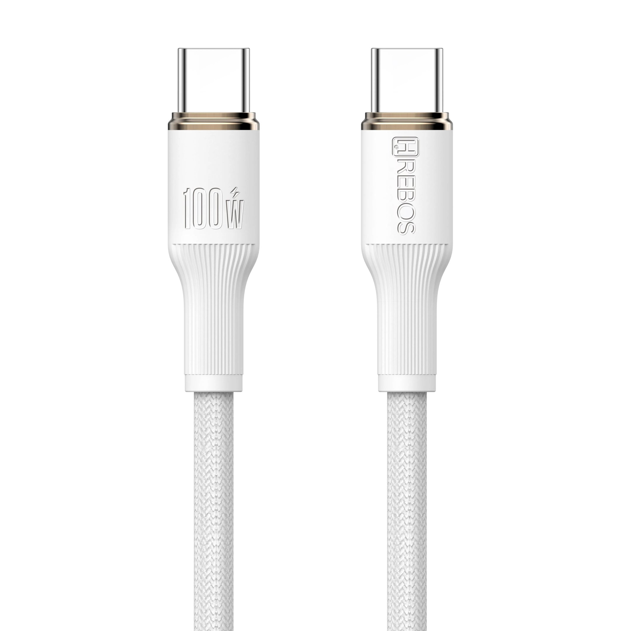 Cabo Turbo Hrebos Cb-374c Soft White 100w Usb-c P/ Usb-c 2m