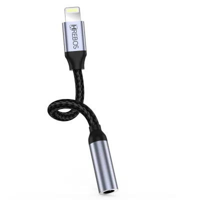 Adaptador De Áudio Hrebos Ad-261 Minijack Lghtng Para P2