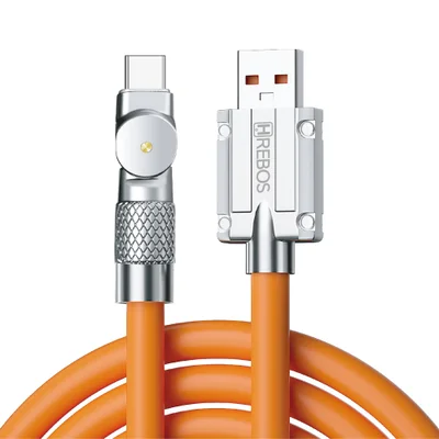 Cabo Turbo Hrebos Cb-216c Armor Swivel Usb Usb-c 1m