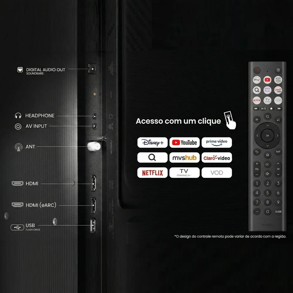 Smart TV Hisense DLED HD 32" 32A4NV com Processador AI HDR10 DTS Virtual X DLNA Alexa e Google Home Smart TV Hisense DLED HD 32" 32A4NV com Processador AI HDR10 DTS Virtual X DLNA Alexa e Google Home