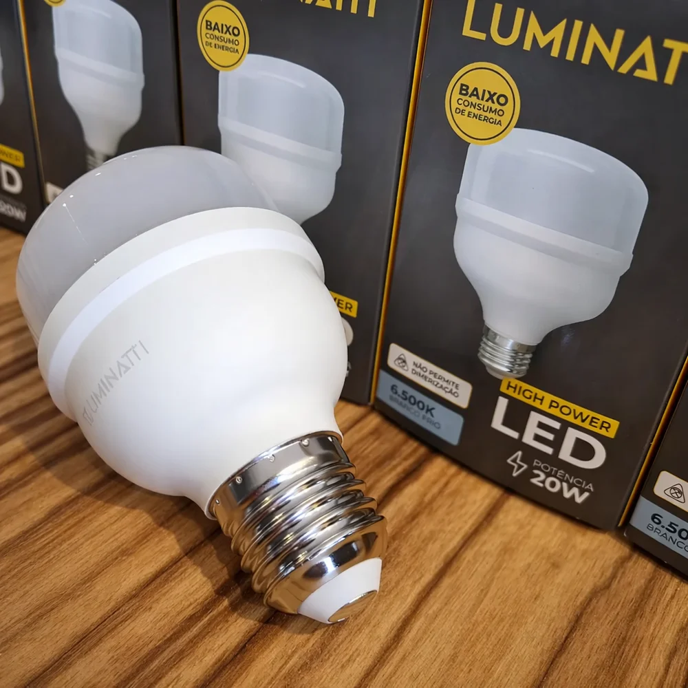 Imagem 4 de 4 do produto Lampada LED Bulbo High Power 20w 6500k Branco - Branco
