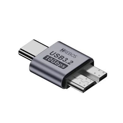 Adaptador Type-c Macho Para Micro-b Macho | Usb 3.2 10gbps Modelo Ad-233 Cor Cinza