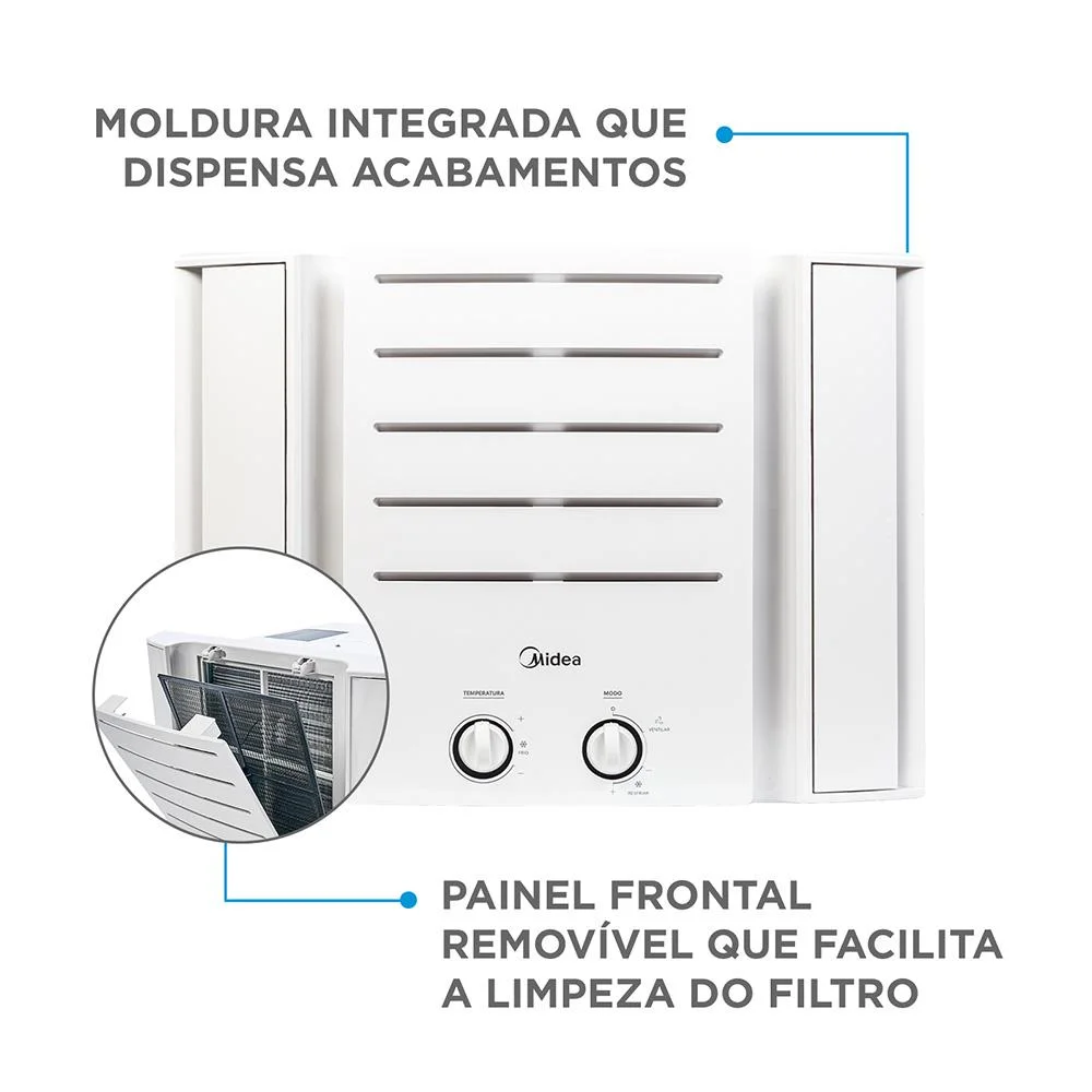 Imagem 4 de 5 do produto Ar Condicionado De Janela Midea 7.500 Btus Frio Mecânico Branco
