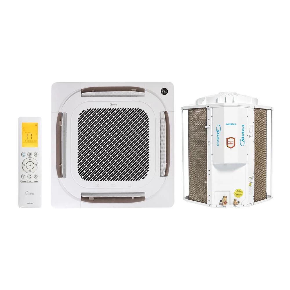 Ar Condicionado Split Midea Cassete 4 Vias Inverter 60.000 Btu/h Frio Monofásico Branco 38ccvf60515mm/40kvqf60m5b/40kwflbm 220v