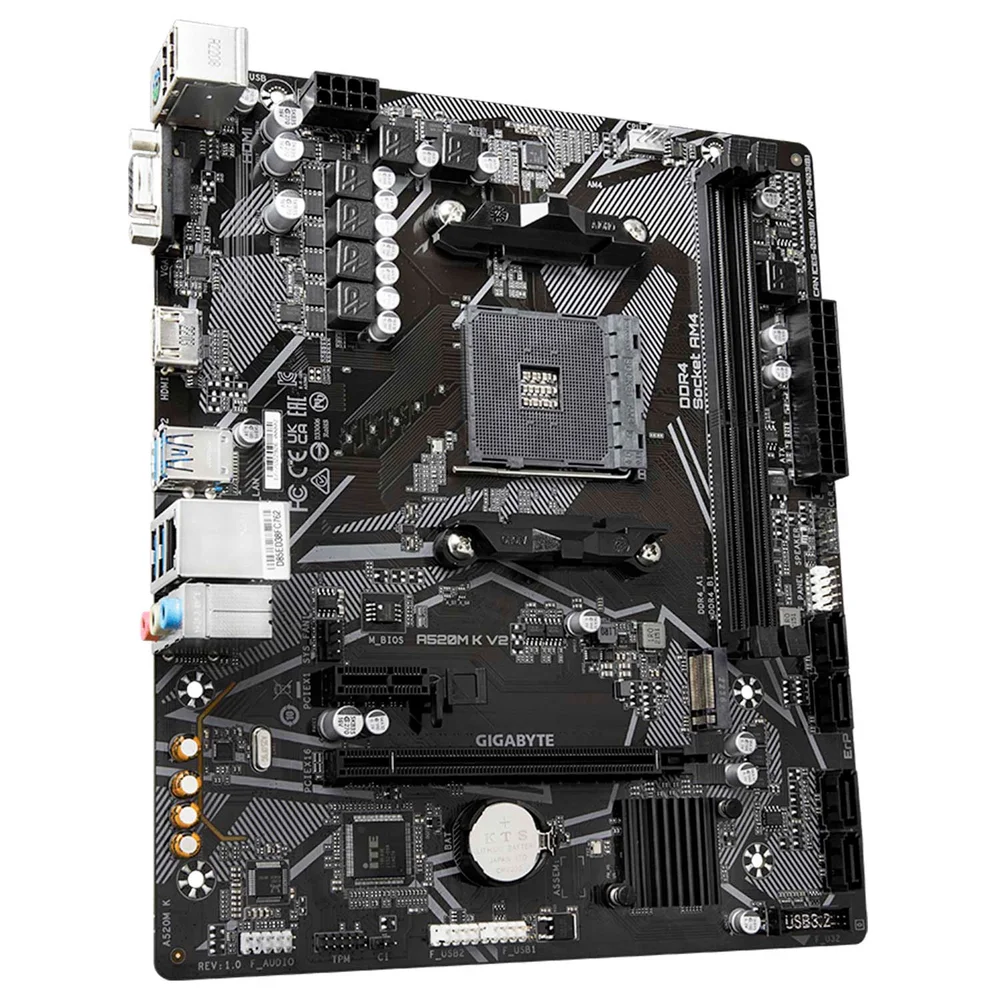 Placa Mãe Gigabyte A520m-k V2, Socket Amd Am4, Ddr4, HDMI, Usb 3.0, Slot M.2 Nvme, Micro Atx 5