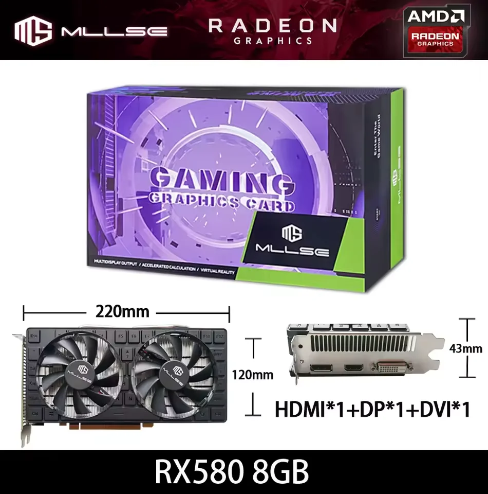 Imagem 3 de 5 do produto Placa De Vídeo Rx580 8 Gigas Amd