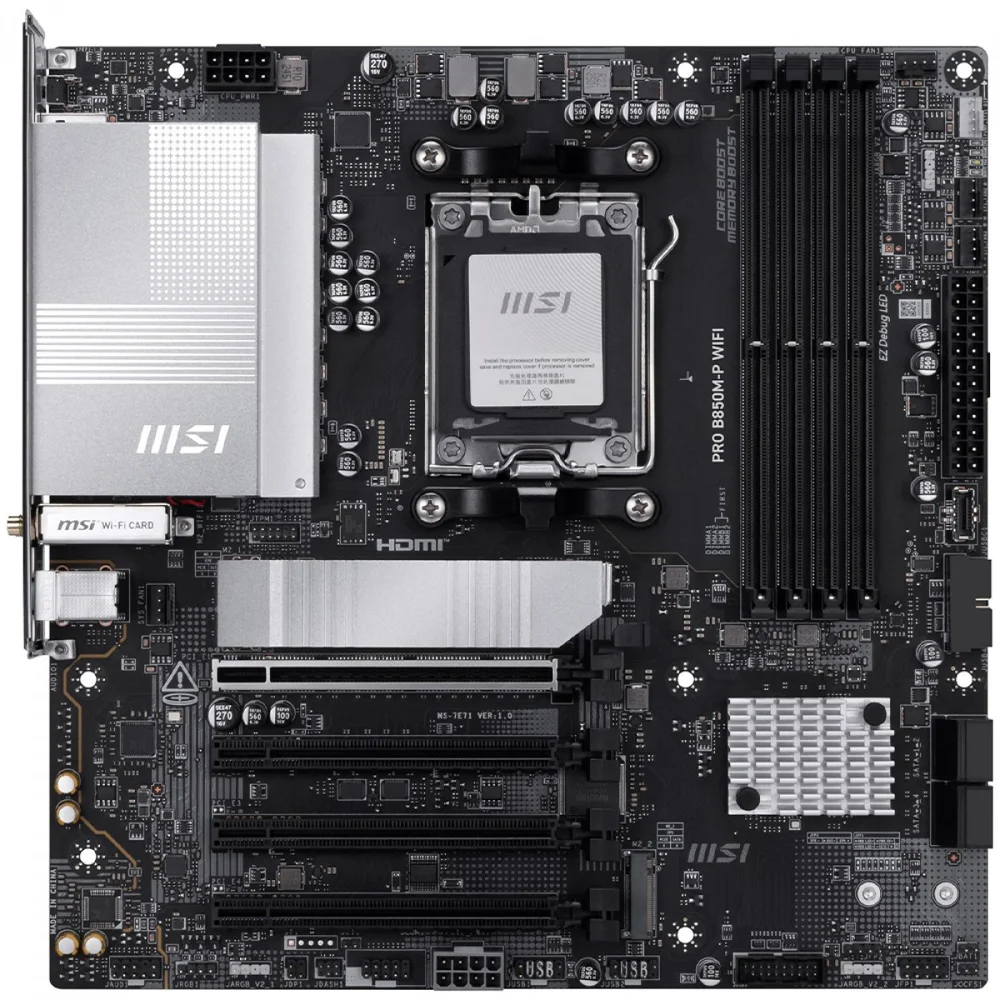 Placa Mãe Msi Pro B850m-p Wifi Am5 Ddr5 Matx 8