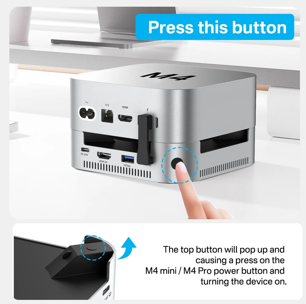 Imagem 2 de 5 do produto Dock Station Hub 11 Em 1 Para Mac Mini M4/4 Pro 4k 60hz HDMI