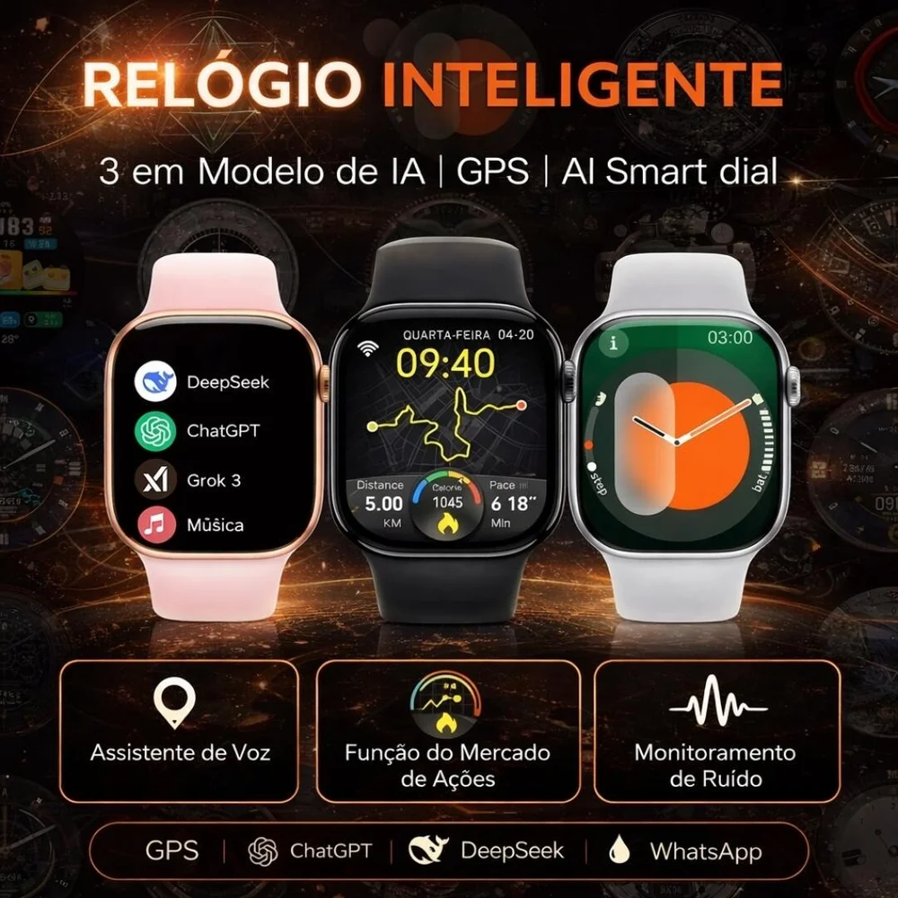 Imagem 2 de 5 do produto Smartwatch Microwear W11g 2gb Série 11 Gps Whatsapp A D´água - Rose Gold