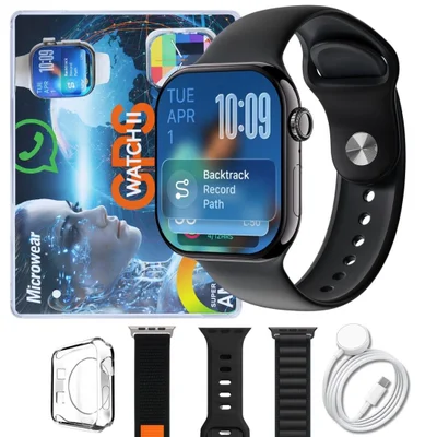 Smartwatch Microwear W11g 2gb Série 11 Gps Whatsapp A D´água - Preto