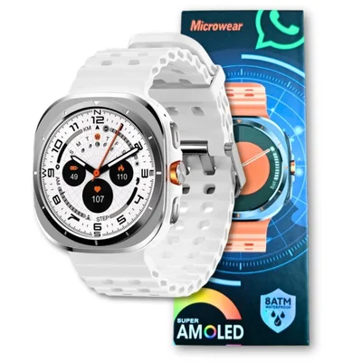 Smartwatch Microwear Su01 Série 11 AmoLED Gps Whatsap D´água - Branco