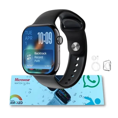 Smartwatch Microwear W11 Pro 2gb Série 11 Whatsapp A Prova D´água - Preto
