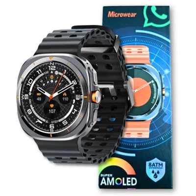 Smartwatch Microwear Su01 Série 11 AmoLED Gps Whatsap D´água - Preto