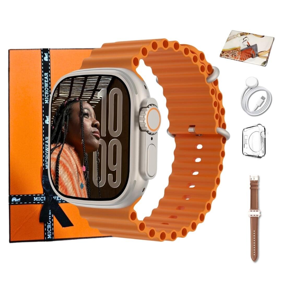 Smartwatch Microwear Ultra 4 Pro Mini 2gb 42mm AmoLED Série 11 Whatsapp - Titanium Gold