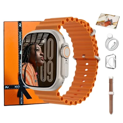 Smartwatch Microwear Ultra 4 Pro Mini 2gb 42mm AmoLED Série 11 Whatsapp - Titanium Gold