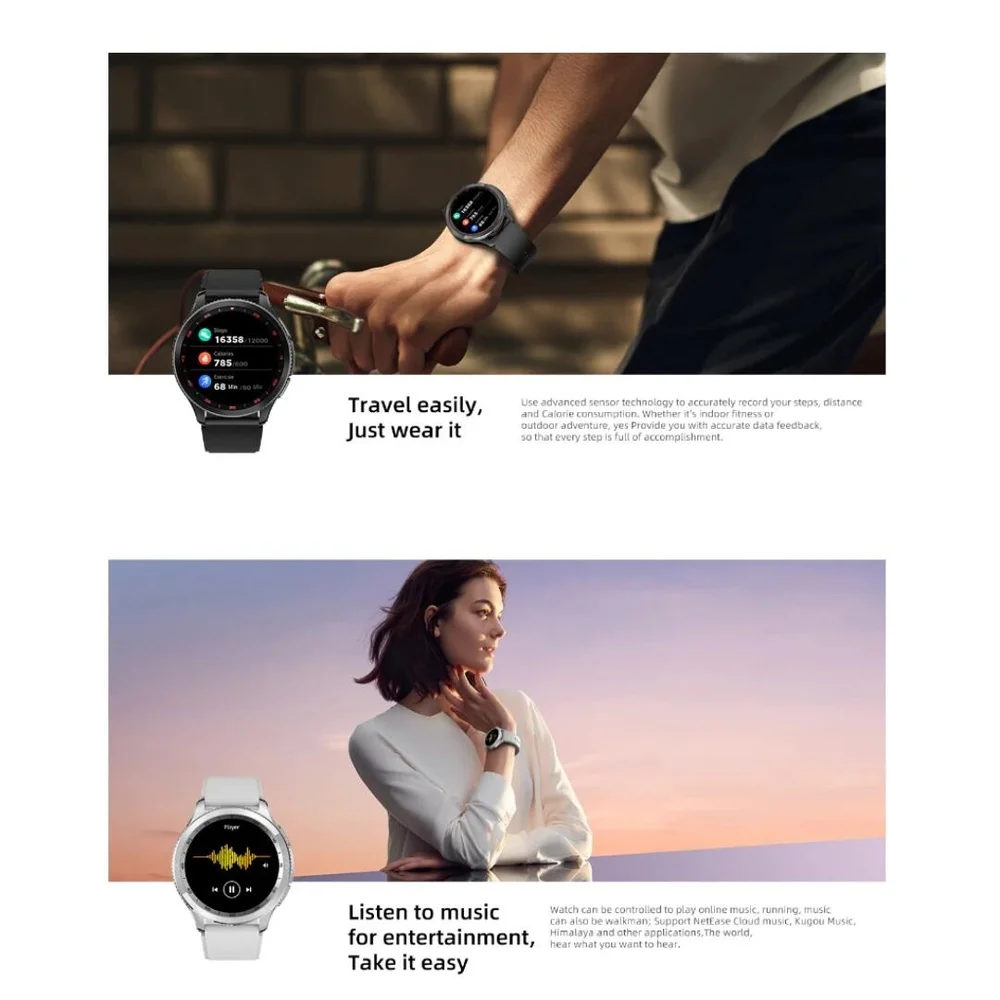 Imagem 3 de 5 do produto Smartwatch Peje Revo AmoLED Pulseira Extra A Prova D´água - Azul