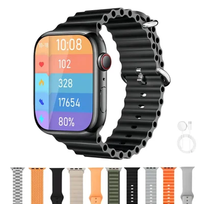 Smartwatch K99 Pro 46mm Serie 10 Com 10 Pulseiras - Preto