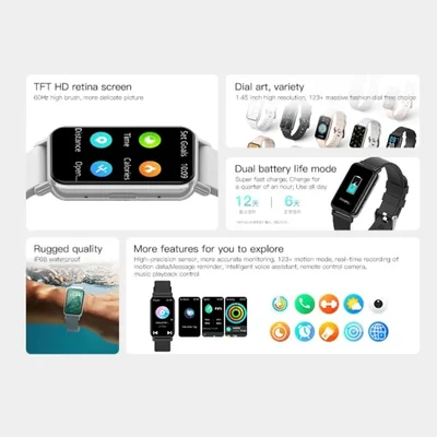 Smartwatch Peje Band 1 Faz Chamadas A Prova D´água - Prata — foto 3