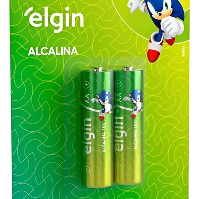 Pilha Alcalina Elgin Aa 1.5v Blister Com 2 Unidades Duração