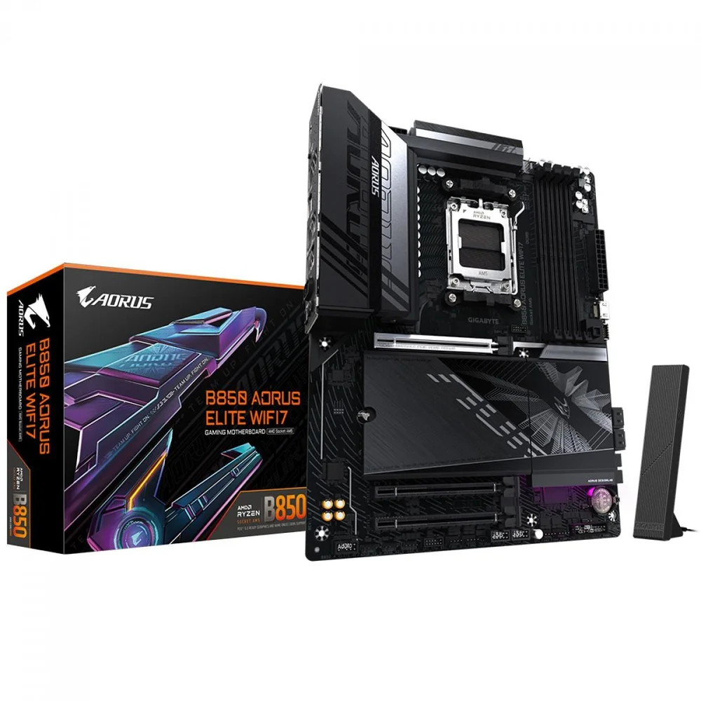Placa Mãe Gigabyte B850 Aorus Elite Wifi7, Chipset B850, Amd Am5, Atx, Ddr5