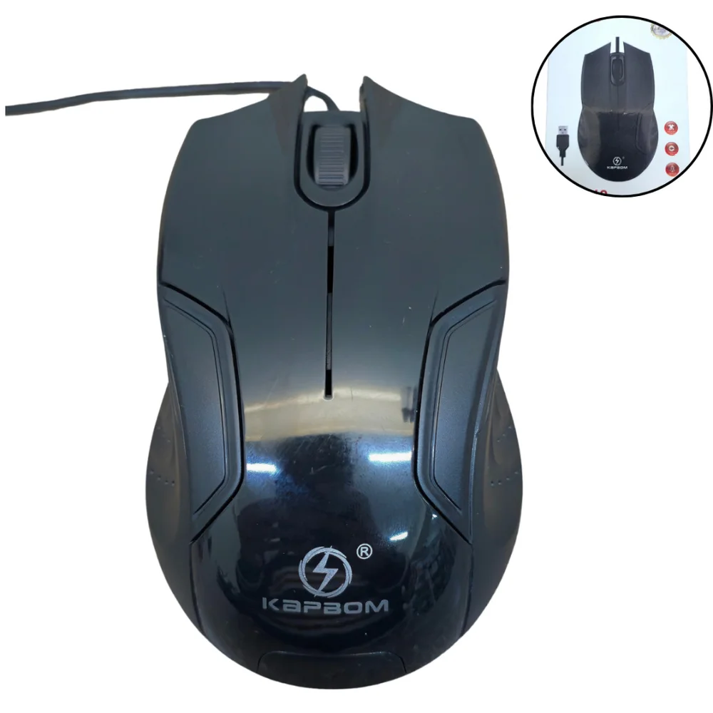 Imagem 3 de 5 do produto Mouse Óptico Usb 1200 Dpi Ergonômico Preto
