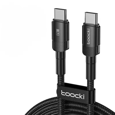 Cabo Toocki Usb-c 100w Turbo – Tipo C Para Tipo C Com Carga Rápida Pd Para Samsung, Xiaomi, Huawei, Poco E Android