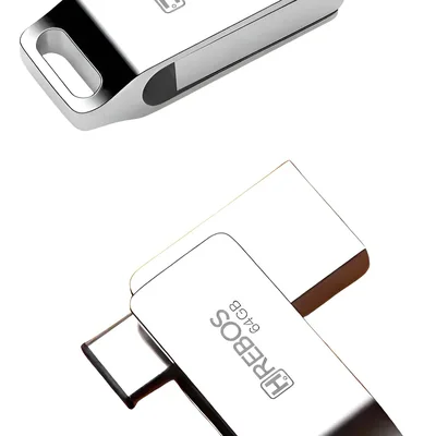 Pendrive Flash Drive 2 Em 1 Usb C E Usb 3.0 Metal Pro Modelo If-251 Cor Prateado Tamanho:64 Gb