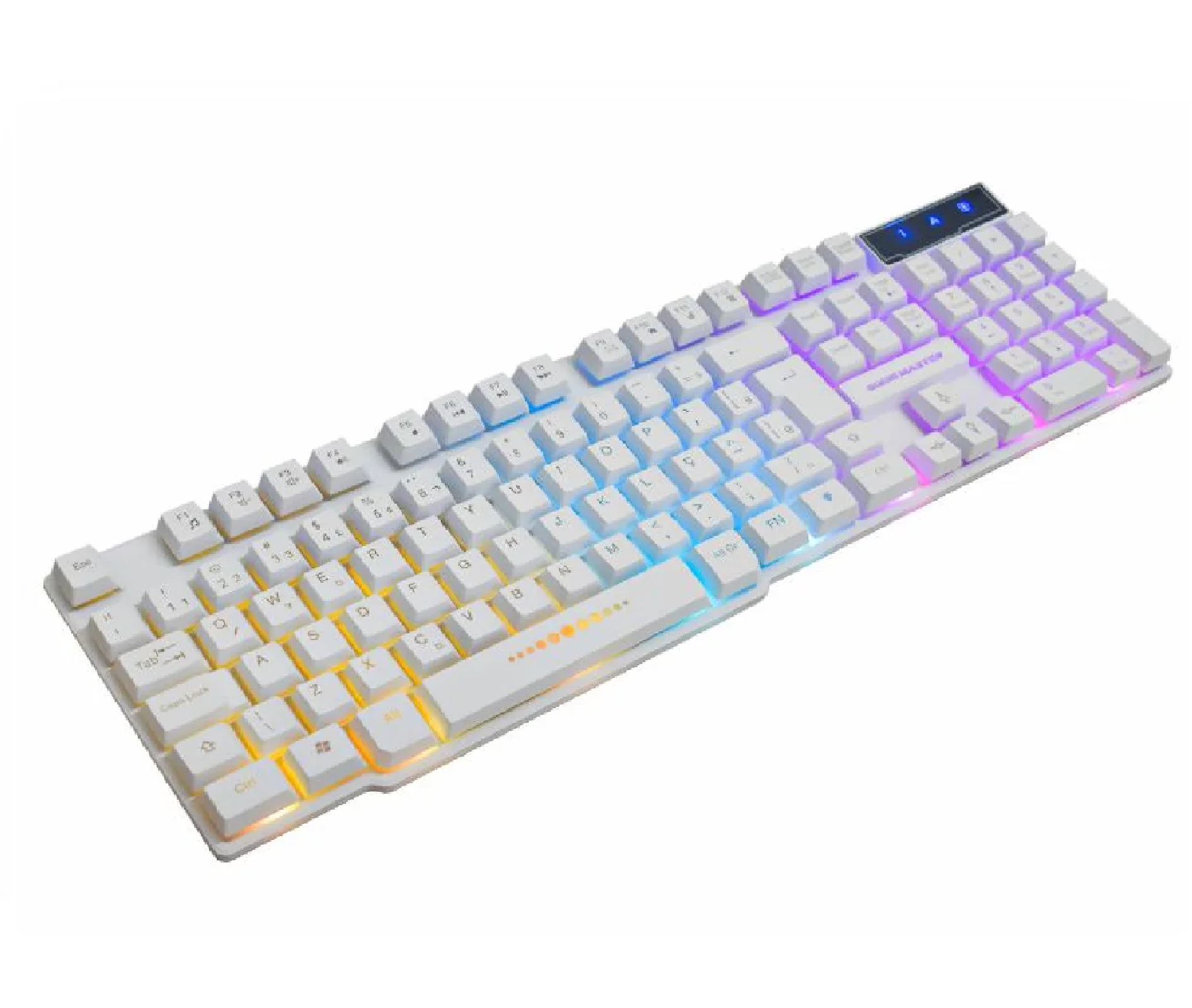 Kit Gamer K-Mex Branco RGB Rainbow Teclado ABNT2 + Mouse Óptico 1000 DPI Ergonômico USB