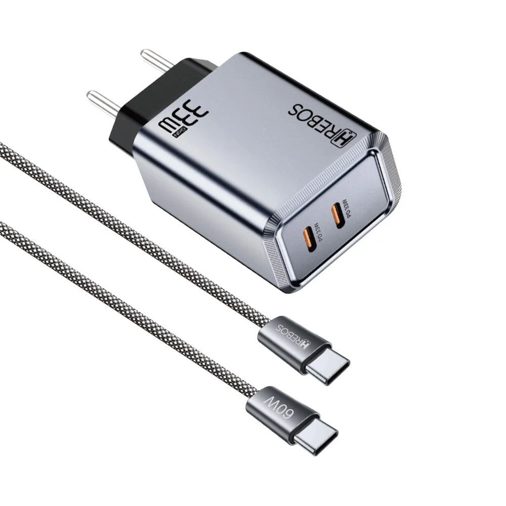 Imagem 2 de 5 do produto Carregador Hrebos Crg-261cc Fluxioncharge 33w + Cabo Usb-c