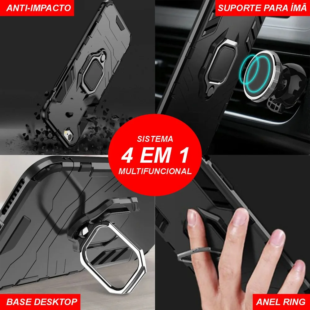 Imagem 3 de 5 do produto Capa Militar P/ Iphone 14 Normal - Capinha Case Protetora Anti Impacto Queda Armadura Resistente