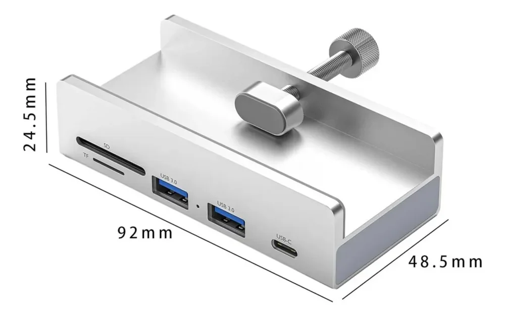 Imagem 3 de 5 do produto Hub Usb Powermount Hrebos If-314 5 Em 1 Sd Micro Sd Usb-c Cinza