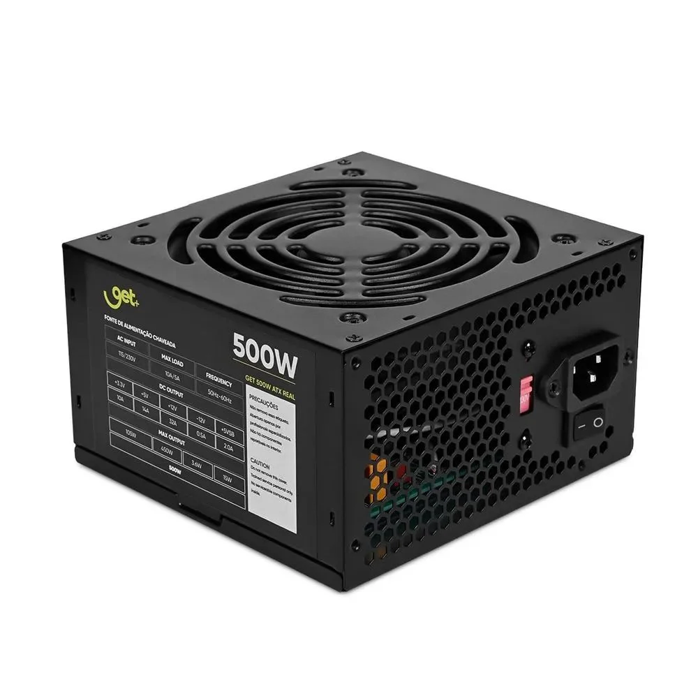 Imagem 5 de 5 do produto Fonte Atx 500w Real Get C/cabo De Força Bivolt Preto